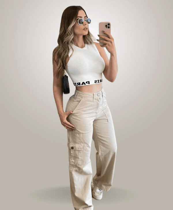 Calça Cargo Feminina Jeans - Curvas Perfeitas - Mais Vendido